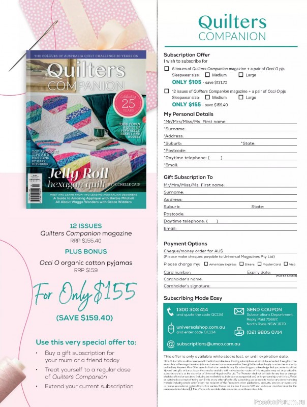 Коллекция проектов для рукодельниц в журнале «Quilters Companion №134 2025»