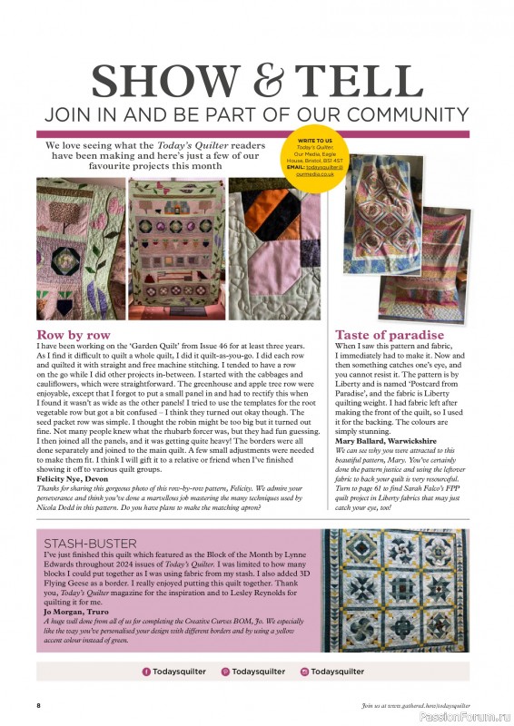 Коллекция проектов для рукодельниц в журнале «Todays Quilter №135 2025»