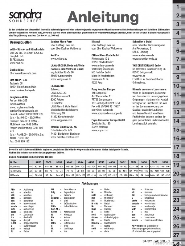 Вязаные модели в журнале «Sandra Sonderheft SA321 2026»