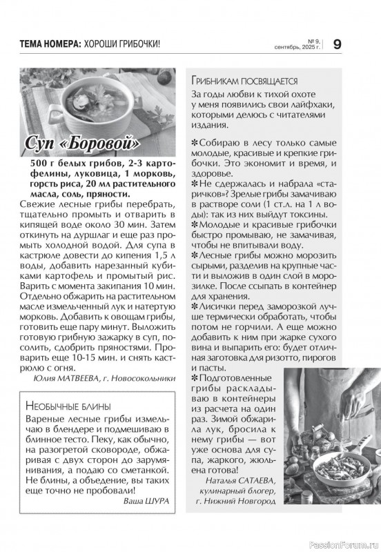 Коллекция кулинарных рецептов в журнале «Кухонька Михалыча №9 2025»