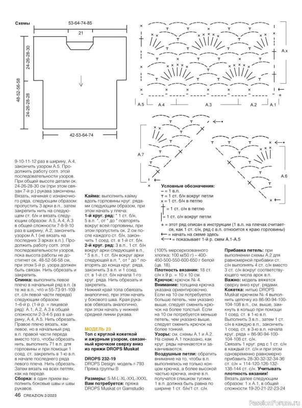Вязаные модели спицами в журнале «Creazion №2 2023»