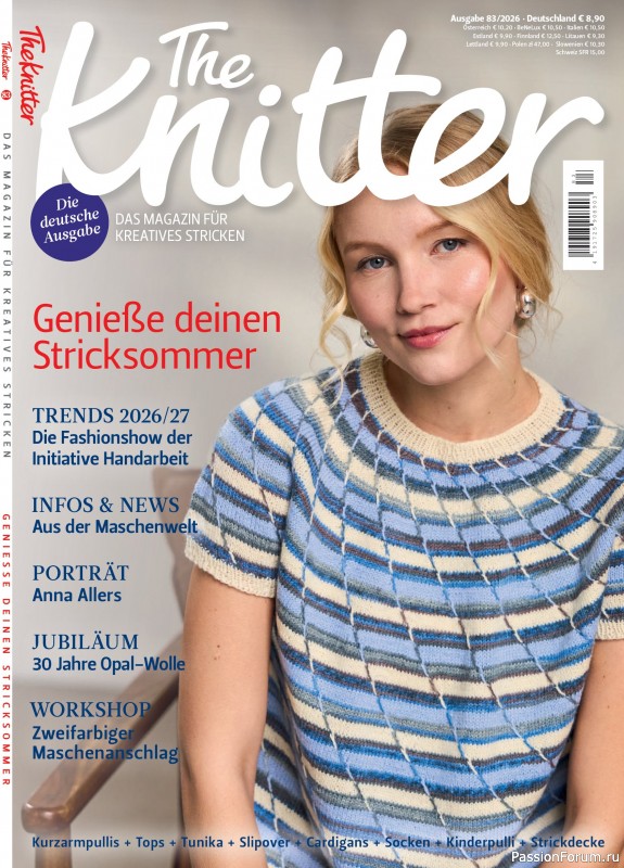 Вязаные проекты спицами в журнале «The Knitter №83 2026 Germany»