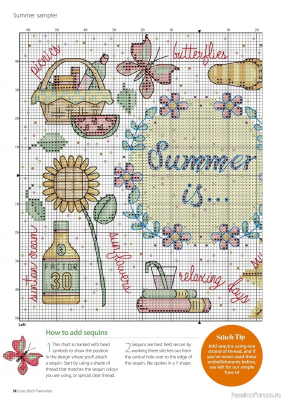 Коллекция вышивки крестиком в журнале «Cross Stitch Favourites - Spring/Summer 2022»