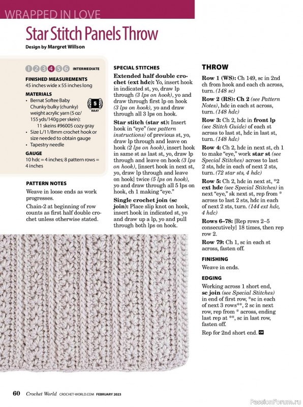 Вязаные проекты крючком в журнале «Crochet World - February 2023»