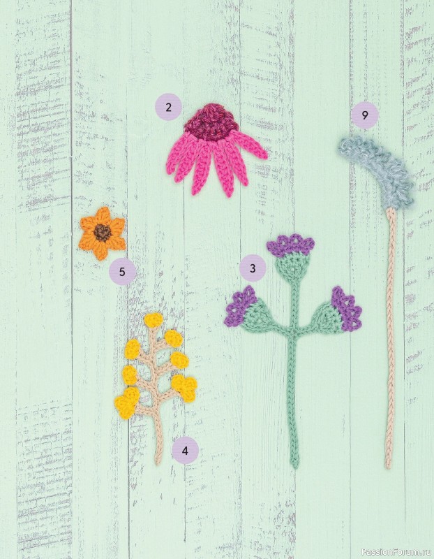 Bязаные проекты в журнале «100 crochet: flowers, plants and petals»