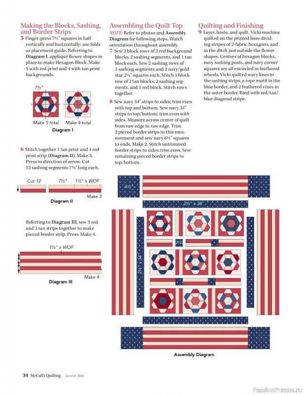 Коллекция проектов для рукодельниц в журнале &laquo;McCall's Quilting - Summer 2026&raquo;