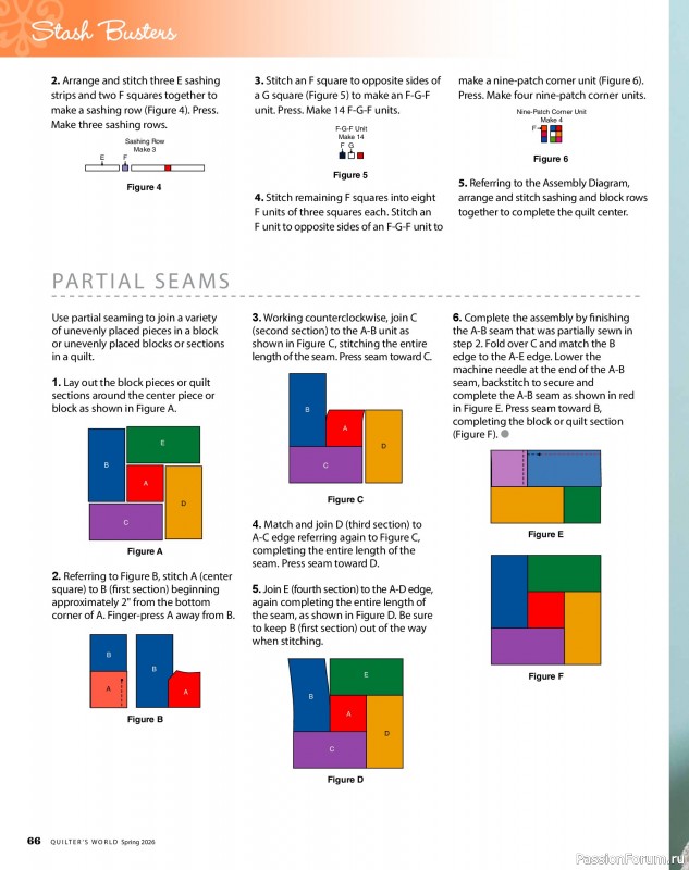 Коллекция проектов для рукодельниц в журнале «Quilter's World - Spring 2026»