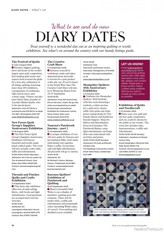 Коллекция проектов для рукодельниц в журнале «Todays Quilter №130 2025»