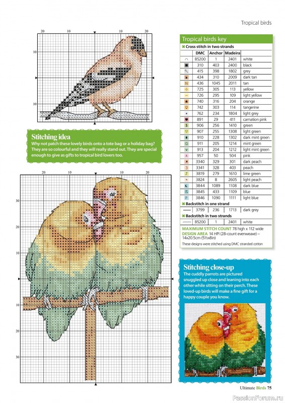 Коллекция вышивки в журнале «Cross Stitch Birds - March 2025»