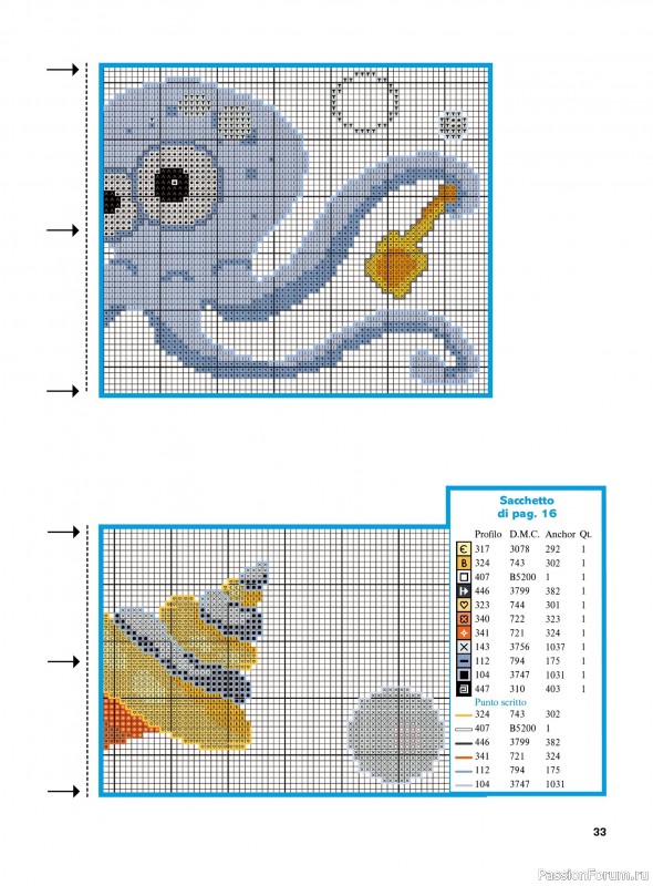Коллекция вышивки в журнале &laquo;Profilo Punto Croce Bebe №1 2026&raquo;