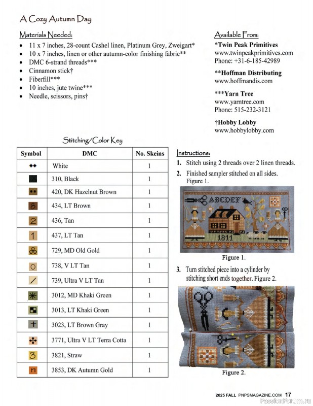 Коллекция вышивки в журнале «Punch Needle & Primitive Stitcher – Fall 2025»