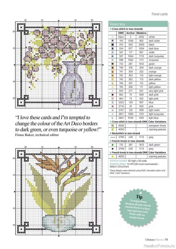Коллекция вышивки в журнале «Ultimate CrossStitch Flowers - 2025»