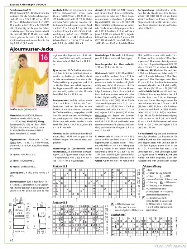 Вязаные модели в журнале &laquo;Sabrina №4 2026 German&raquo;