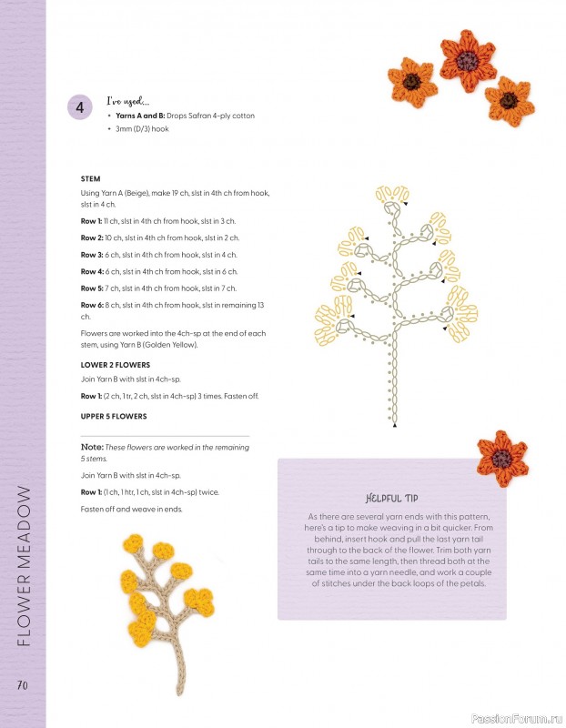 Bязаные проекты в журнале «100 crochet: flowers, plants and petals»