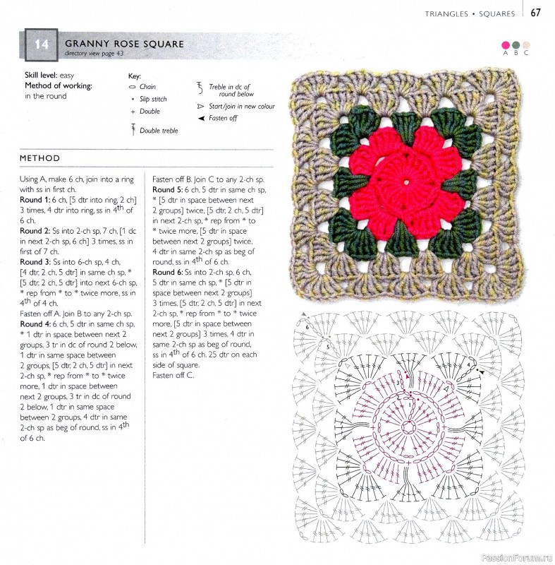 Вязаные проекты в книге &laquo;75 Crocheted Floral Blocks&raquo;. Часть 1