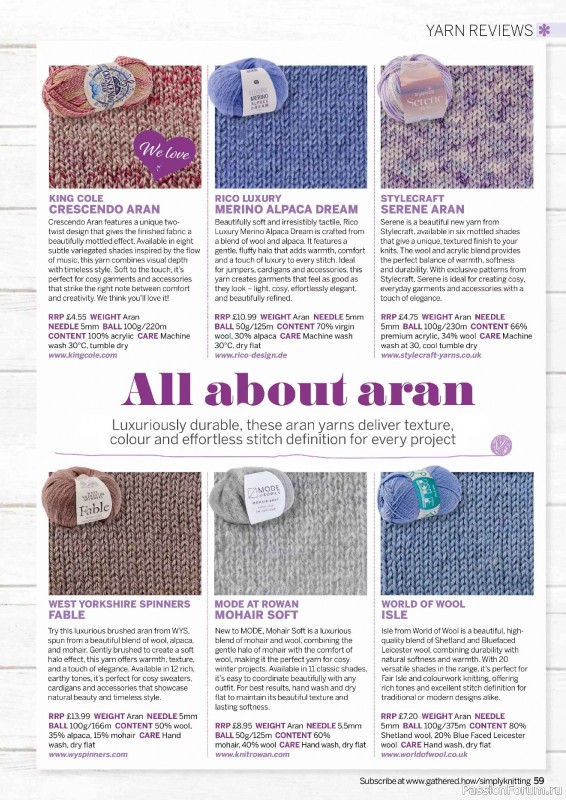 Вязаные проекты в журнале &laquo;Simply Knitting №272 2025&raquo;