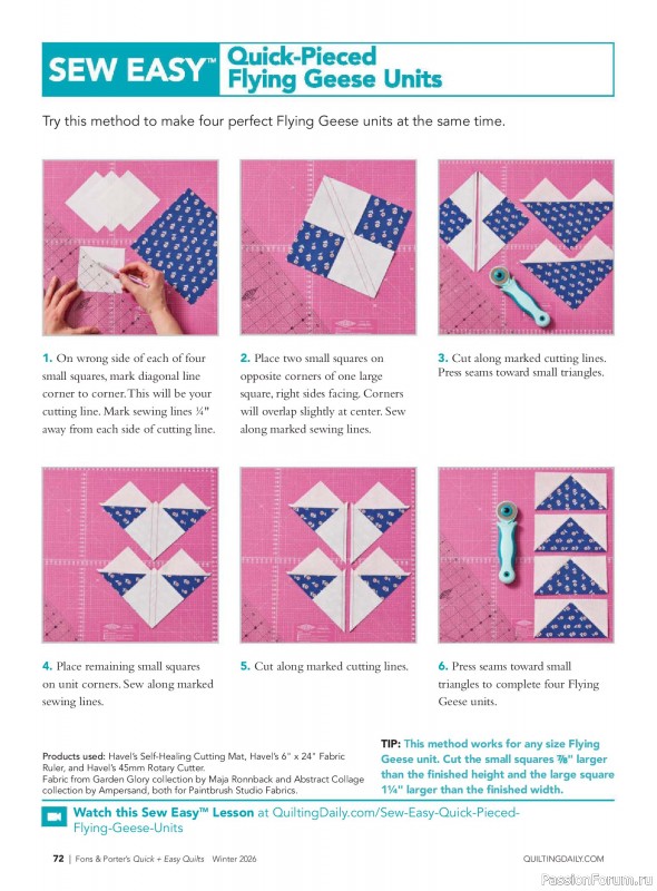 Коллекция проектов для рукодельниц в журнале &laquo;Quick+Easy Quilts - Winter 2026&raquo;