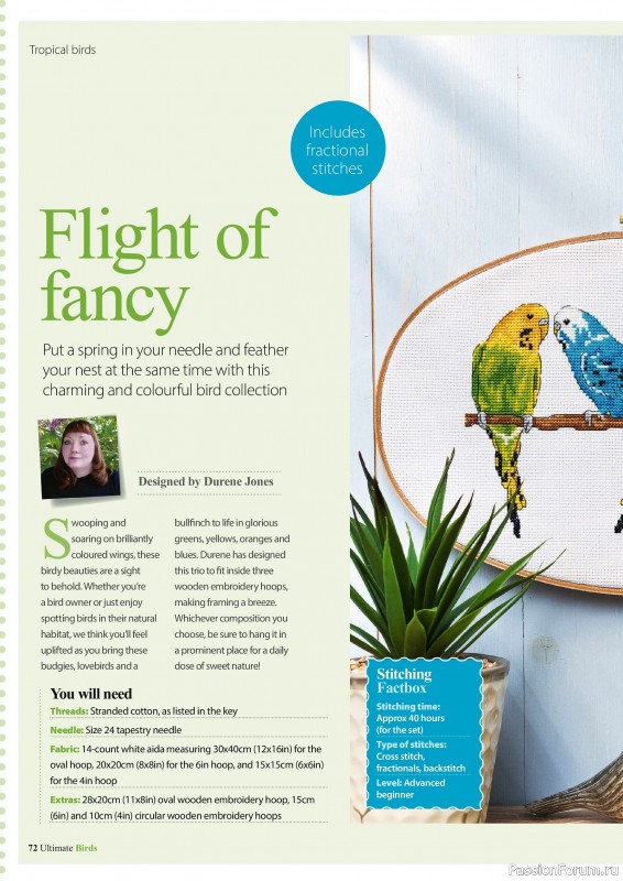 Коллекция вышивки в журнале «Cross Stitch Birds - March 2025»