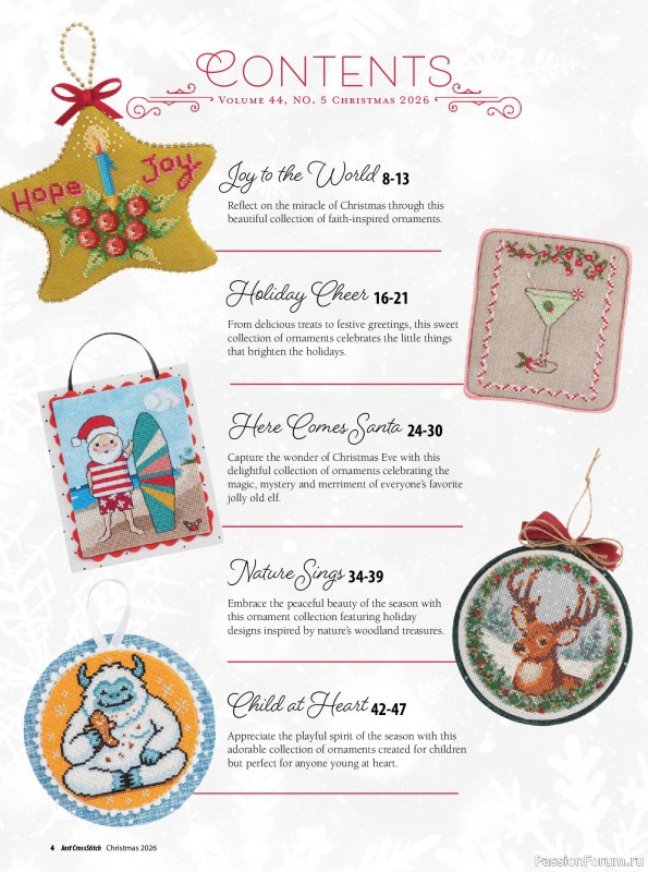 Коллекция вышивки в журнале «Just CrossStitch - Christmas 2026»