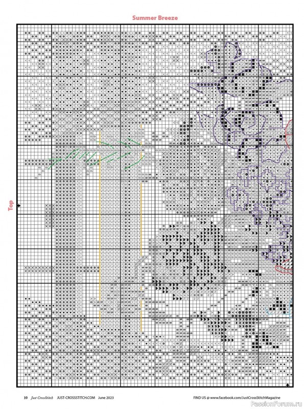 Коллекция вышивки в журнале «Just CrossStitch - June 2023»