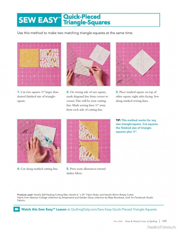 Коллекция проектов для рукодельниц в журнале «Fons & Porter’s Love Of Quilting - Fall 2025»