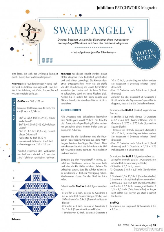 Коллекция проектов для рукодельниц в журнале &laquo;Patchwork Magazin №6 2026&raquo;