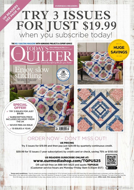 Коллекция проектов для рукодельниц в журнале «Todays Quilter №122 2024»