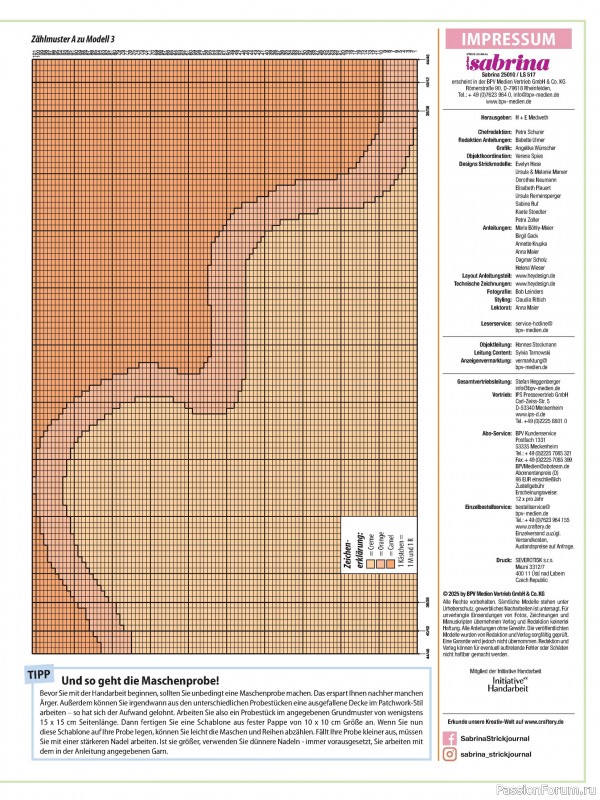 Вязаные модели в журнале «Sabrina №10 2025 German»