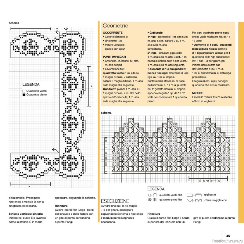 Вязаные проекты крючком в журнале «Uncinetto Manuale Filet №8 2022»