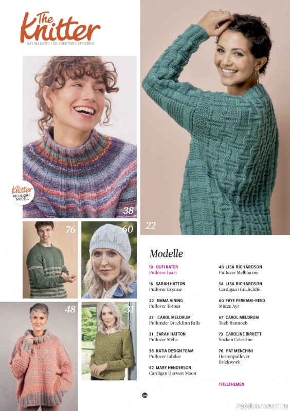 Вязаные проекты спицами в журнале &laquo;The Knitter №80 2026 Germany&raquo;