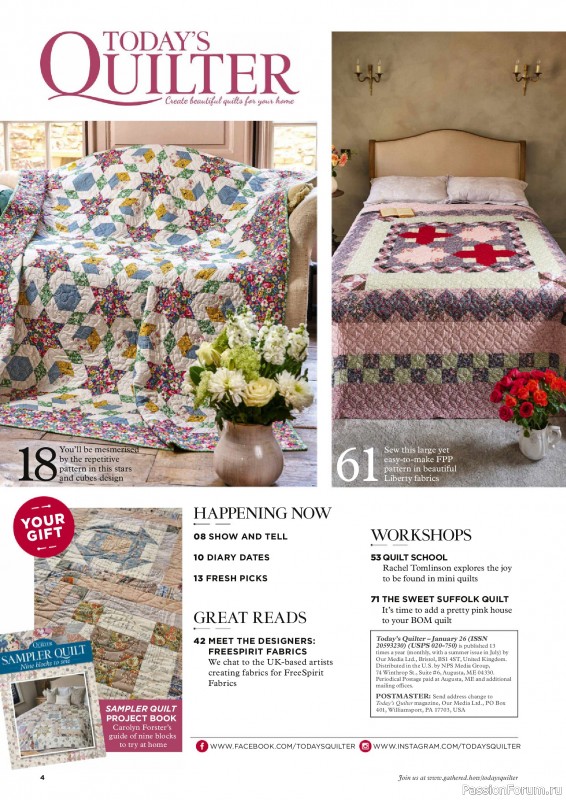 Коллекция проектов для рукодельниц в журнале «Todays Quilter №135 2025»