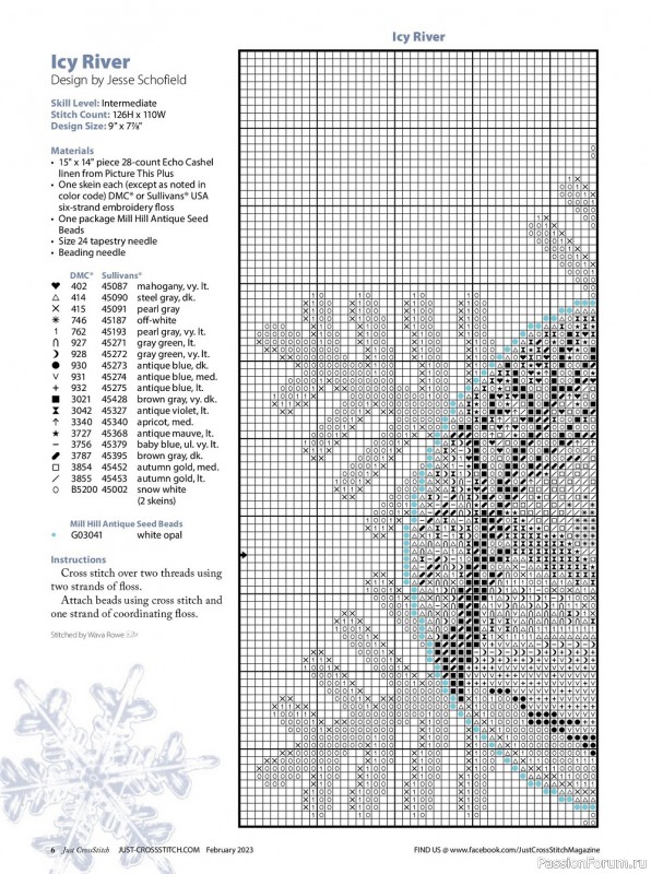 Коллекция вышивки в журнале «Just CrossStitch - February 2023»