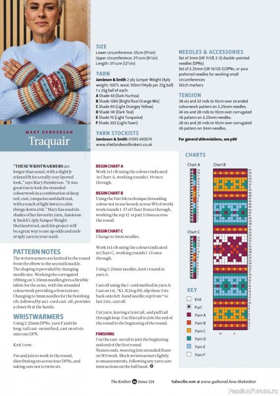 Вязаные проекты спицами в журнале «The Knitter №224 2026»