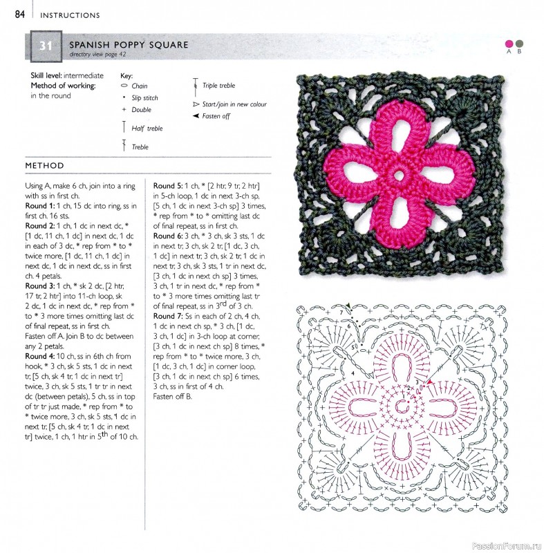 Вязаные проекты в книге &laquo;75 Crocheted Floral Blocks&raquo;. Часть 1