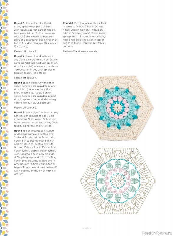 Вязаные проекты в журнале «100 Crochet Tiles – 1st Edition 2023». Продолжение