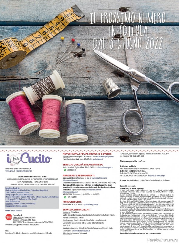Коллекция проектов для рукодельниц в журнале «i Love Cucito №46 2022»