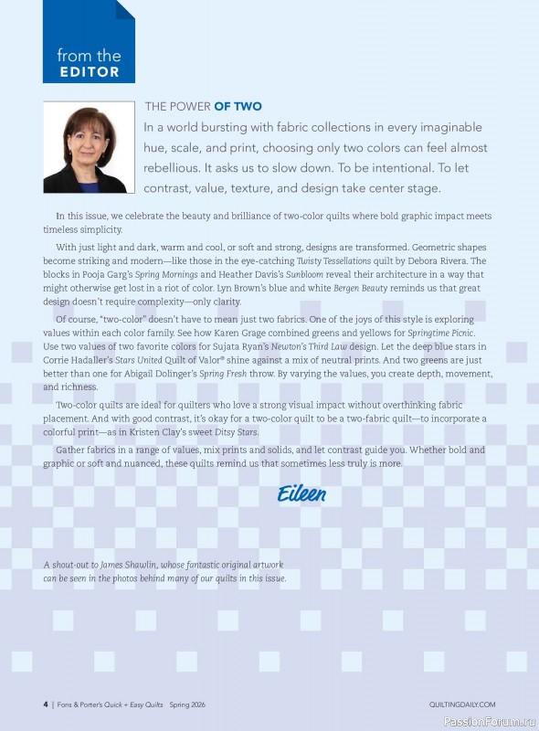 Коллекция проектов для рукодельниц в журнале &laquo;Quick+Easy Quilts - Spring 2026&raquo;
