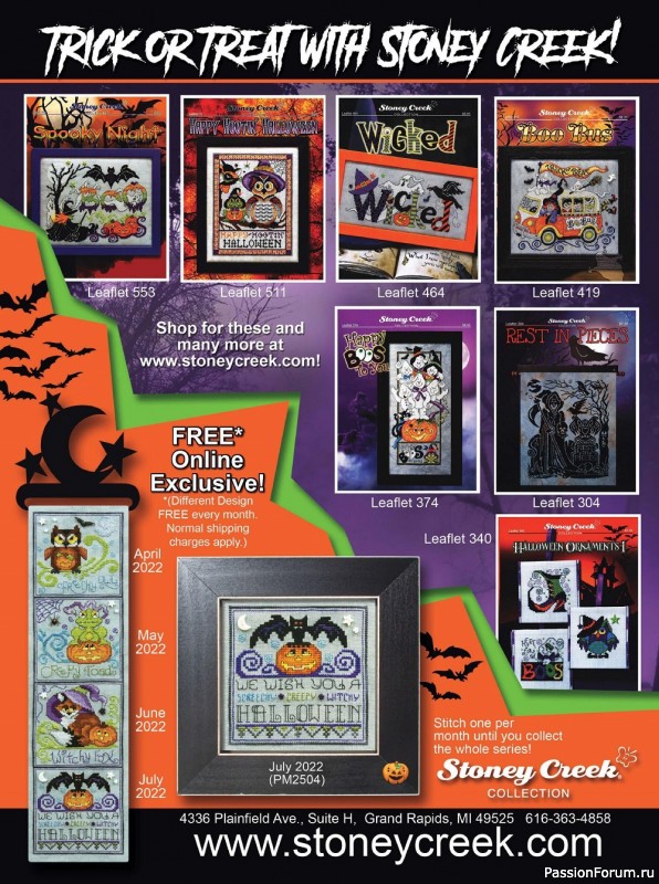 Коллекция вышивки в журнале «Just CrossStitch - Halloween 2022»