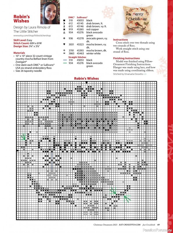 Коллекция вышивки в журнале «Just CrossStitch - Christmas Ornaments 2023»