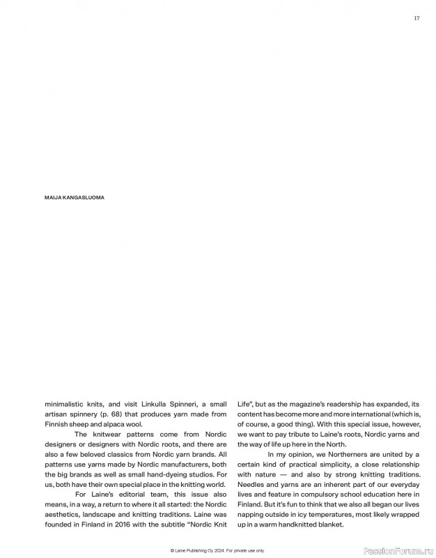 Вязаные проекты в журнале &laquo;Laine Nordic Knits 2024&raquo;