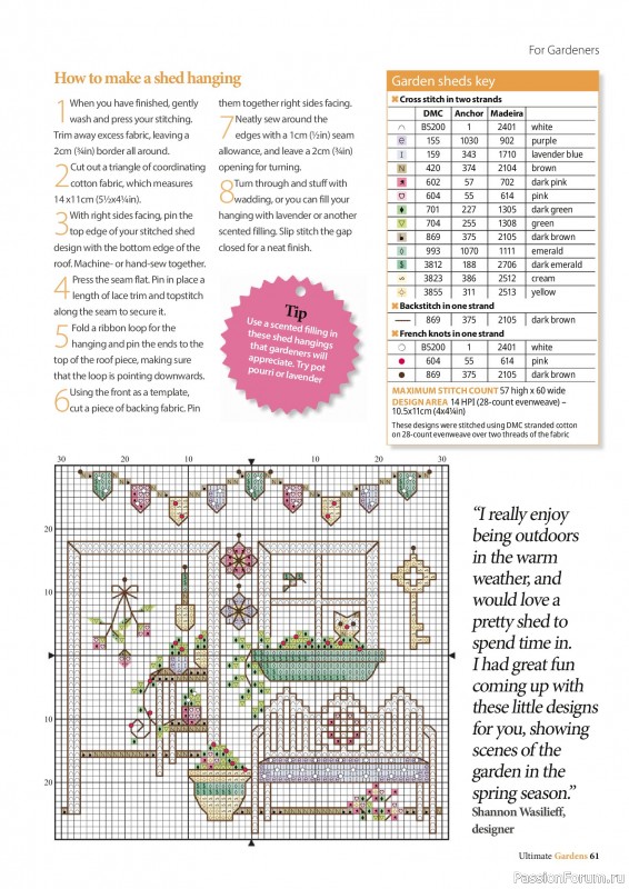 Коллекция вышивки в журнале «Ultimate Cross Stitch Gardens 2026»