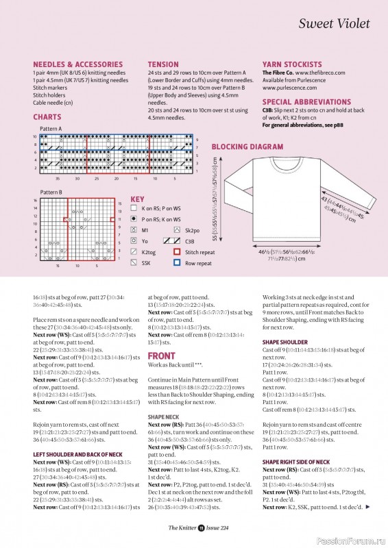 Вязаные проекты спицами в журнале «The Knitter №224 2026»