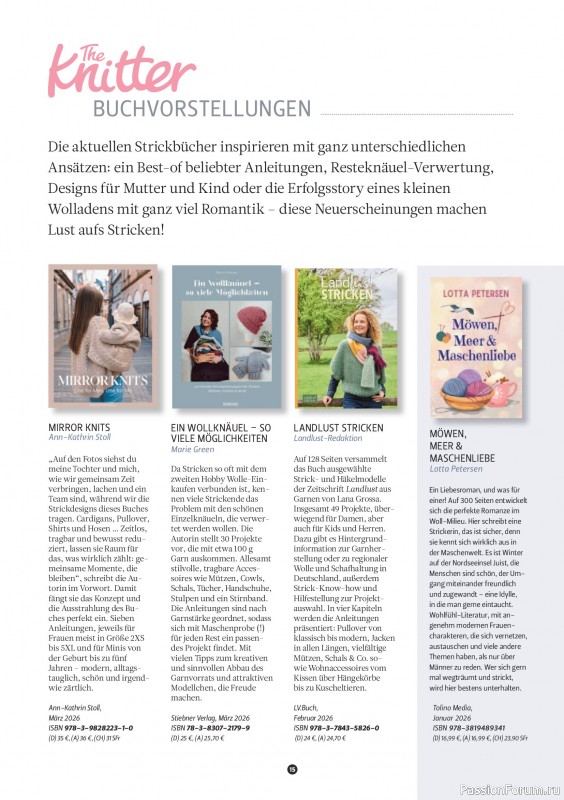 Вязаные проекты спицами в журнале &laquo;The Knitter №82 2026 Germany&raquo;