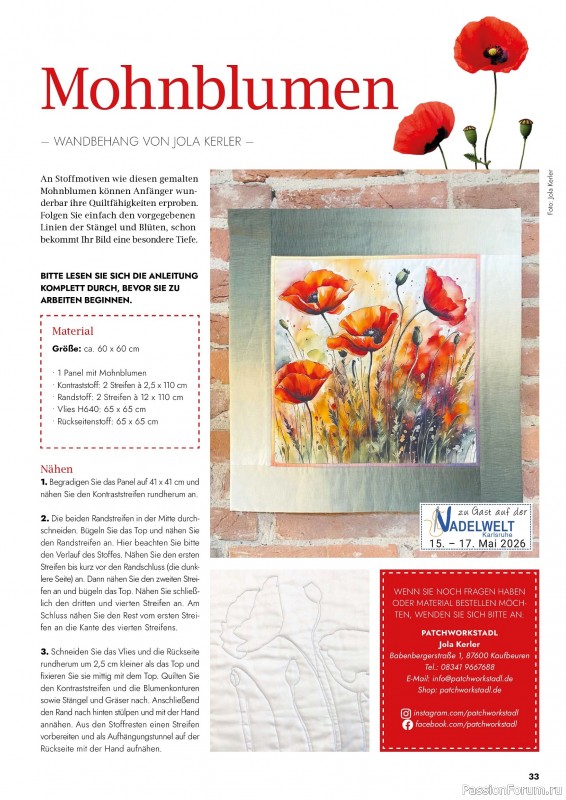 Коллекция проектов для рукодельниц в журнале «Patchwork & Nähen №2 2026»