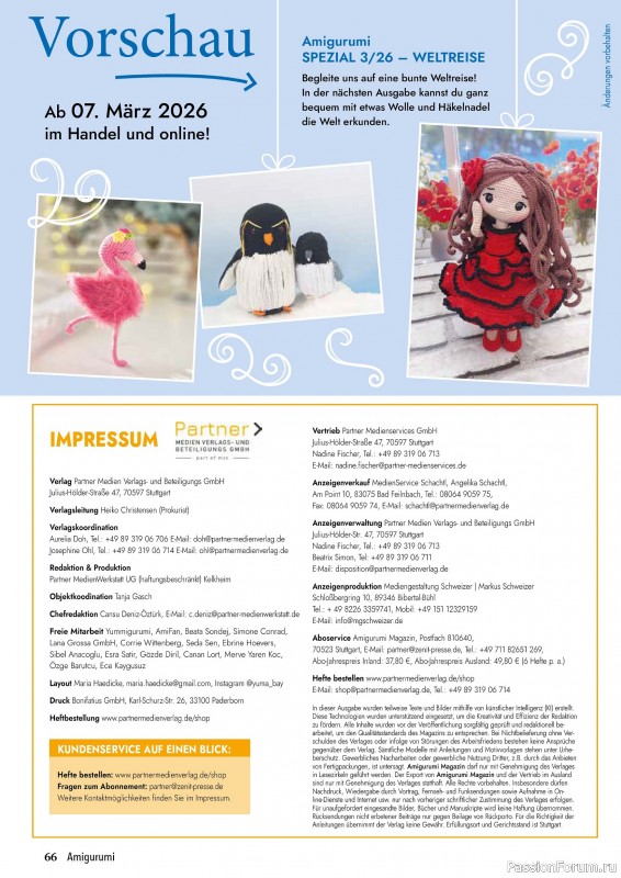 Вязаные проекты в журнале &laquo;Hakeln Best of Amigurumi №25 2026&raquo;