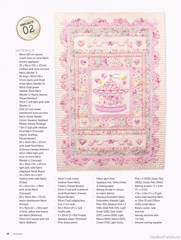 Коллекция проектов для рукодельниц в журнале «Australian Homespun №228 2025»