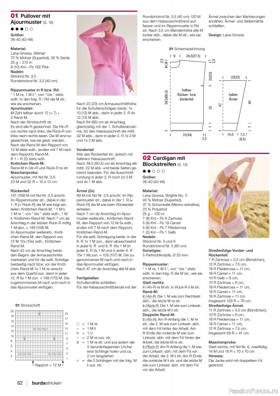 Вязаные модели в журнале «Burda Stricken №1 2024»