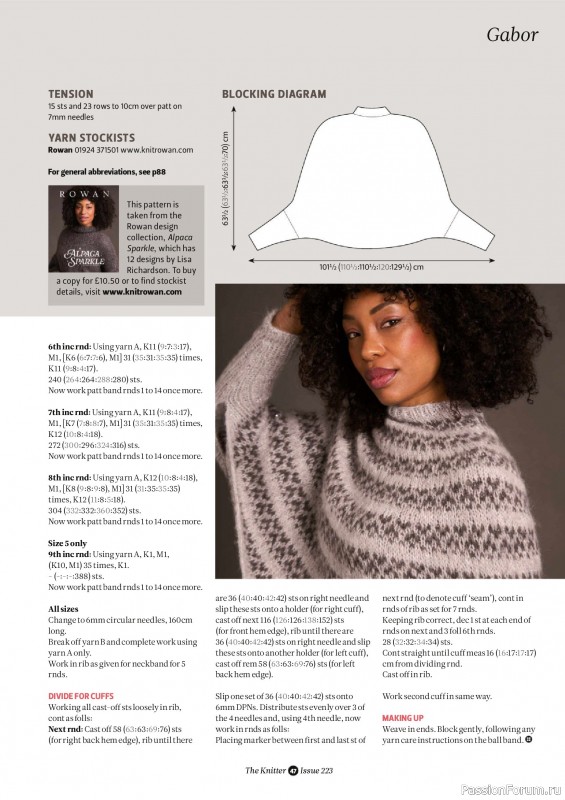 Вязаные проекты спицами в журнале &laquo;The Knitter №223 2025&raquo;