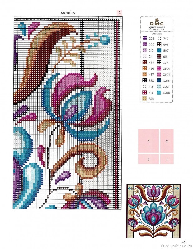 Коллекция вышивки в книге &laquo;Floral Folk Art in Cross Stitch&raquo;