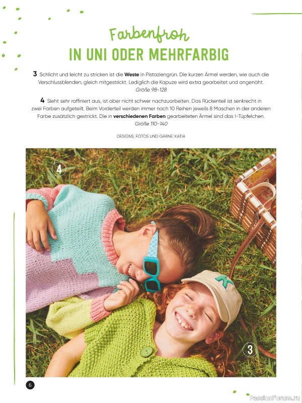 Вязаные модели для детей в журнале «Kinder Maschenmode №2 2024»